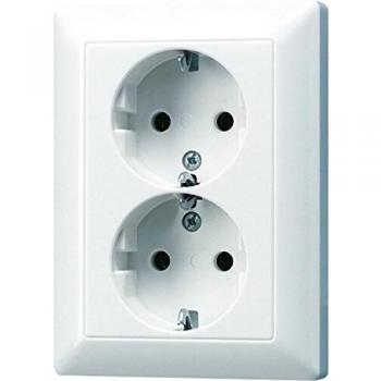 Toma de Corriente Doble SCHUKO 16A 250V Alpin Blanco AS 5020 U WW