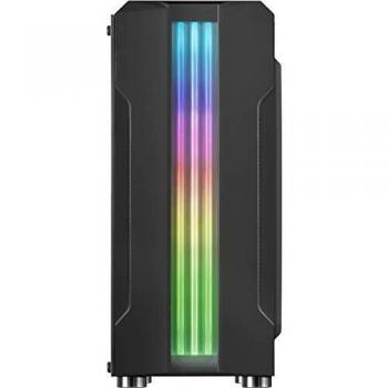 Mars Gaming MCK, Caja PC ATX, Triple Franja LED, Ventilador Trasero 12cm, Negro
