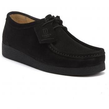 Tower London Apache Black Suede Shoes - Unisex, Size UK 9