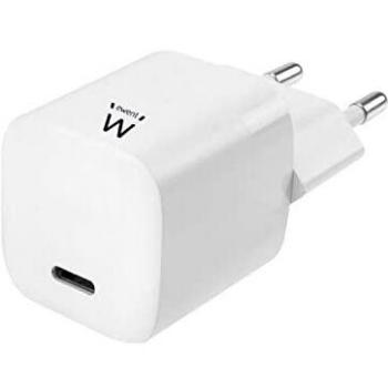 Ewent EW1322 Nano Cargador rápido USB-C 33 W GAN Adaptador de Corriente PD Cargador de Pared Mini Adaptador