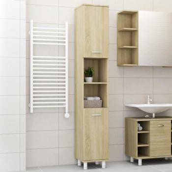 Armario de baño Sonoma Oak 30x30x179 cm madera multicapa