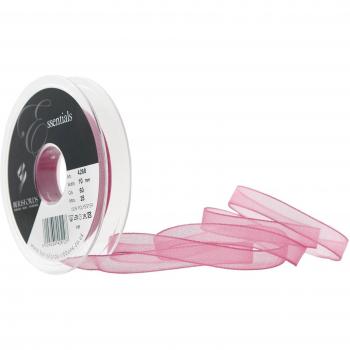Cinta de tela supertransparente Berisfords de 10 mm x 25 m, color rosa oscuro