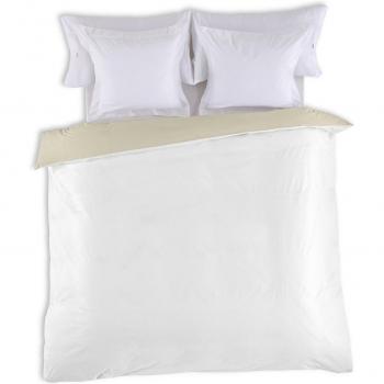 Funda Nórdica Reversible Alexandra House Living Blanco y Piedra 150 x 220 cm