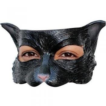 Negro del gatito del gato del látex media mascarilla carácter animal diversión de Halloween