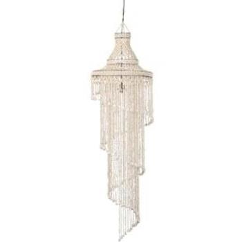 Lámpara de Techo Adda Home con Conchas Blancas, Metal y Natural, 40x40x110 cm