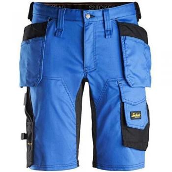 Bermudas de trabajo Snickers 6141 para hombre, ajuste slim fit, con bolsillos holster, color azul/negro, talla 39