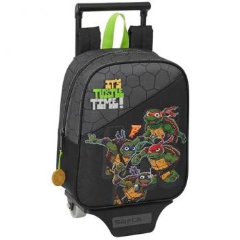 Mochila Escolar con Carro Safta Tortugas Ninja - Diseño Ergonómico, Amplio Espacio de Almacenamiento, Bolsillos Multifuncionales, Ideal para Niños de Diferentes Edades, Calidad y Resistencia