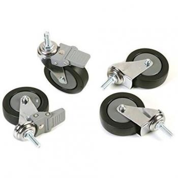 Set Archimede Light - 4 Ruedas de Goma para Estanterías - Metal y Plástico - Cromado