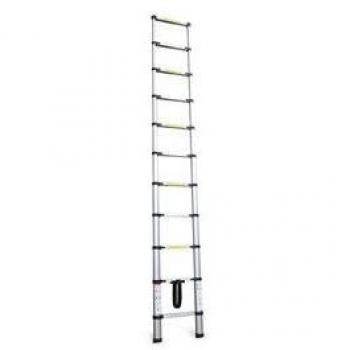 Escalera Telescópica de Aluminio - 10 Peldaños, Altura Máxima 3,20 m, Capacidad de Carga 150 kg