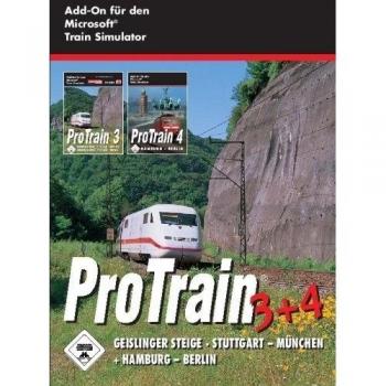 Train Simulator - ProTrain 3 + 4: Geislinger Steige Stuttgart - München + Hamburg - Berlin [Importación alemana]