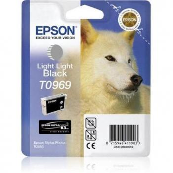 Epson T0969 Cartucho de Tinta Gris Claro Original para Stylus Photo R2880, C13T09694010