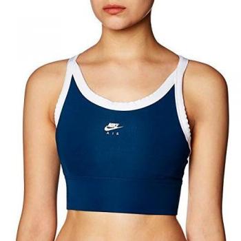 NIKE Med Pad Air Bra Sujetador de Deporte, Mujer, Valerian Blue/White/