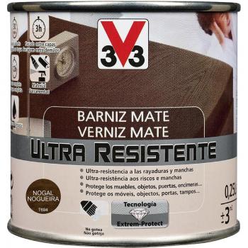 Barniz interior al agua ultra resistente mate 250 ml nogal