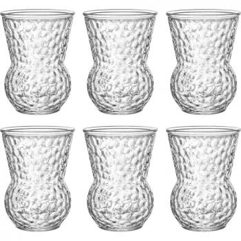 Caja de 6 Vasos Altos de Vidrio 38CL Bormioli Rocco - Transparente y Apto para Frigorífico, Fabricado en Italia