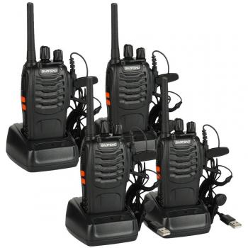 Walkie Talkie Baofeng BF-88E Profesional, PMR446 Libre de Licencia, 16 Canales, Walkie Talkie Recargables USB, versátil y fácil de Uso con Auriculars