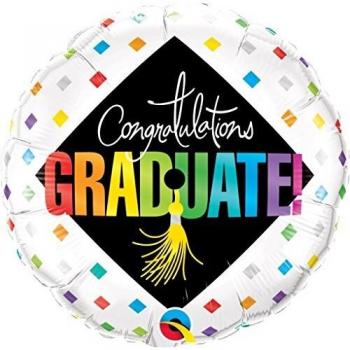 Qualatex 47547 18 redondo Graduate Cap y diamantes globo 01 ct