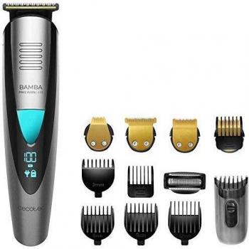 Cecotec afeitadora Bamba PrecisionCare Multigrooming Pro. Multifunción 5 en 1,waterproof, batería de litio,cuchillas de revestimiento de titanio,pantalla digital,13 ajustes de longitud,6 peines