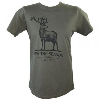 Camiseta con diseño de ciervo verde, large