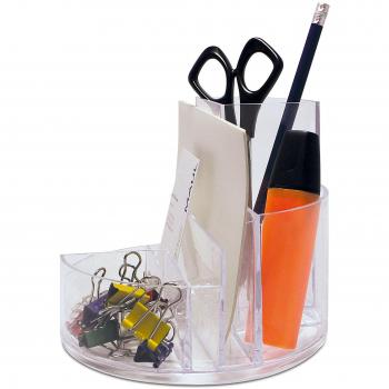 Organizador de escritorio MAUL Roundbox transparente 7 compartimentos Ø14x12.5cm