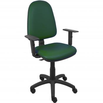 Silla Ayna similpiel verde botella brazos regulables