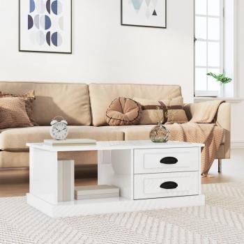Mesa de centro madera contrachapada 90x50x35 cm blanco brillo vidaXL