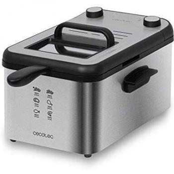 Cecotec Freidora eléctrica CleanFry Infinity 3000 de Acero Inoxidable, 3 litros de Capacidad de Aceite, Filtro OilCleaner, 2400 W, Temporizador de 30 Minutos. 