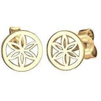 Elli Pendientes para mujer conforma de flor y adornos afiligranados, fabricados en plata de ley de 925 chapada en oro