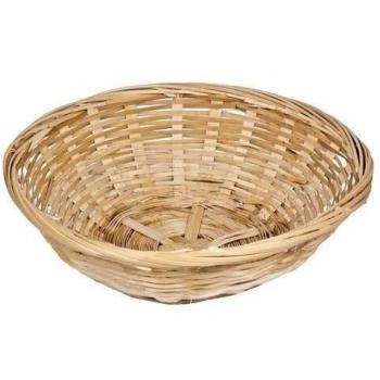 Get Goods Round 20cm Wicker Baskets - Weaved Bamboo Wicker - Kitchen Storage Hampers