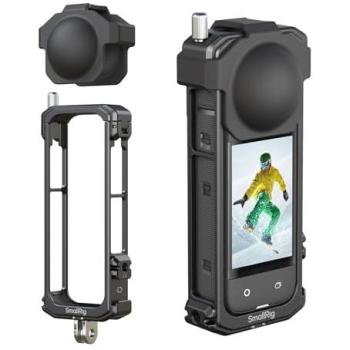SmallRig 4278 Cage for Insta360 X4 Action Camera with Cold Shoe and Folding Feet