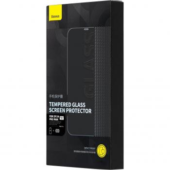 Protector de Pantalla de Vidrio Templado Schott HD para iPhone 14 Pro Max con Cobertura para Altavoz de 0,3 mm y Marco de Montaje