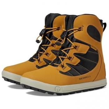 Merrell Botas de Nieve Snow Bank 4.0 WP, características: impermeables, aislamiento térmico, suela antideslizante, diseño ligero, ajuste cómodo, color Wheat/Black, talla 29 EU