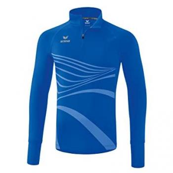 Erima Camiseta de Manga Larga con Media Cremallera Racing, color New Royal, talla Large para Hombre