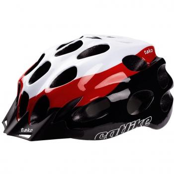 Catlike Tako - Casco de ciclismo, color blanco / rojo / negro brillo, talla MD