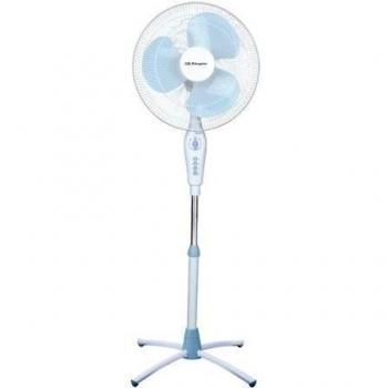 Orbegozo SF3344 Ventilador de pie, 3 velocidades de ventilación, oscilante, asa de Transporte, Cabezal orientable, Temporizador, 45 W, Acero Inoxidable, Blanco