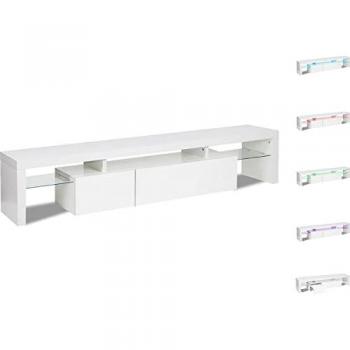 Soporte para TV LED lacado - 187,5 x 34 x 38 cm - Blanco