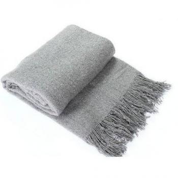 Disfrute Inicio P009GRC130160 Mohair mantón gris claro de la tela escocesa de 130 x 160