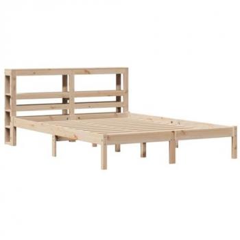 Estructura de cama sin colchón 135x190 cm en madera maciza de pino