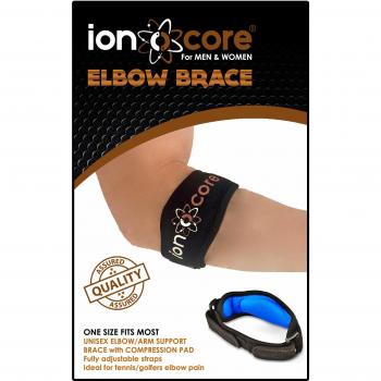 Cinta de compresión para codo, ligera y ajustable con acolchado EVA, ideal para practicar deportes como el tenis o el golf, talla única, marca Ionocore