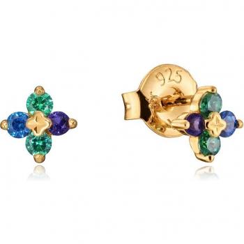 Pendientes Mujer Viceroy Elegant de Plata de Ley 925 Bañados en Oro con Circonitas en Forma de Pétalos