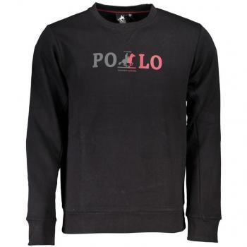 U.S. Polo Assn. Men's Grand Polo Chic Crew Neck Fleece Sweatshirt, Black, Size: XXL, Logo Print Cotton