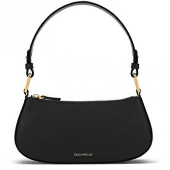 Coccinelle Mini Leather Shoulder Bag with Detachable Strap, Black, Size: ONE SIZE