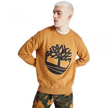 Timberland Kennebec River Crew Sweatshirt - Men's Regular Fit, Yellow/Brown, Size XXL
