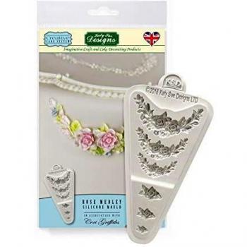 Rose Medley Royal Icing Molde de silicona, Ceri Griffiths Creative Cake System para decoración de pasteles, pasta de azúcar, fondant, caramelos, jabones, chocolates y manualidades