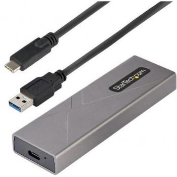 StarTech.com USB-C 10Gbps to M.2 NVMe or M.2 SATA SSD Enclosure - Tool-free External M.2 PCIe/SATA NGFF SSD Aluminum Case - USB Type-C&A Host Cables - Supports 223