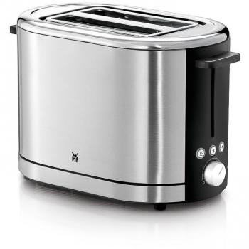 WMF Tostadora Lono - Tostadora 900 W con ranura XL, 7 niveles de tueste, rejilla extraíble de migas y soporte para tostado uniforme, apagado automático, acabados de acero inoxidable de Cromargan mate