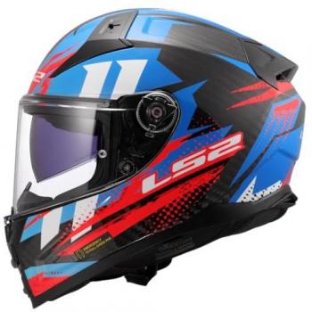 LS2 FF811 Vectror II Carbon Tantic Casco Integral - Blanco Rojo Azul (M)