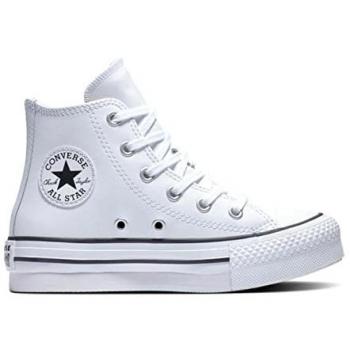 Zapatilla Converse Chuck Taylor All Star Eva Lift Plataforma de Cuero Negra para Niños