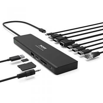 Estación de Acoplamiento USB-C Port Designs 901906-W, Docking Station 12 Puertos, USB 3.2 Gen 2, Soporte para Múltiples Pantallas 4K, Carga de 100W