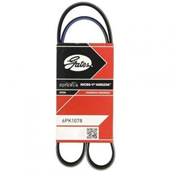 Correa trapecial poli V GATES 6PK1078, tipo de producto: correa V ribeteada, características: longitud 1078 mm, ancho 6 pistas, material resistente a la abrasión y al desgaste, diseño