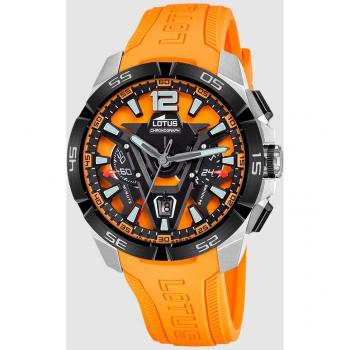 Lotus Vortex Men's Quartz Chronograph Watch - Orange Rubber Strap Model 18944/3